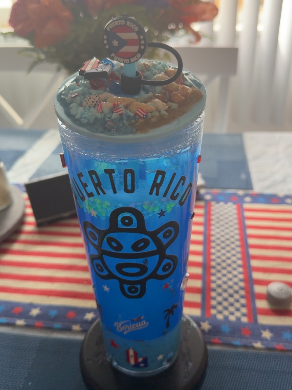 Puerto Rican 30oz Acrylic Snow Globe Tumbler